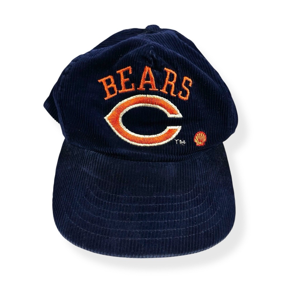 Vintage Chicago‎ Bears Navy Blue Corduroy Shell Hat Snapback Adjustable Hat